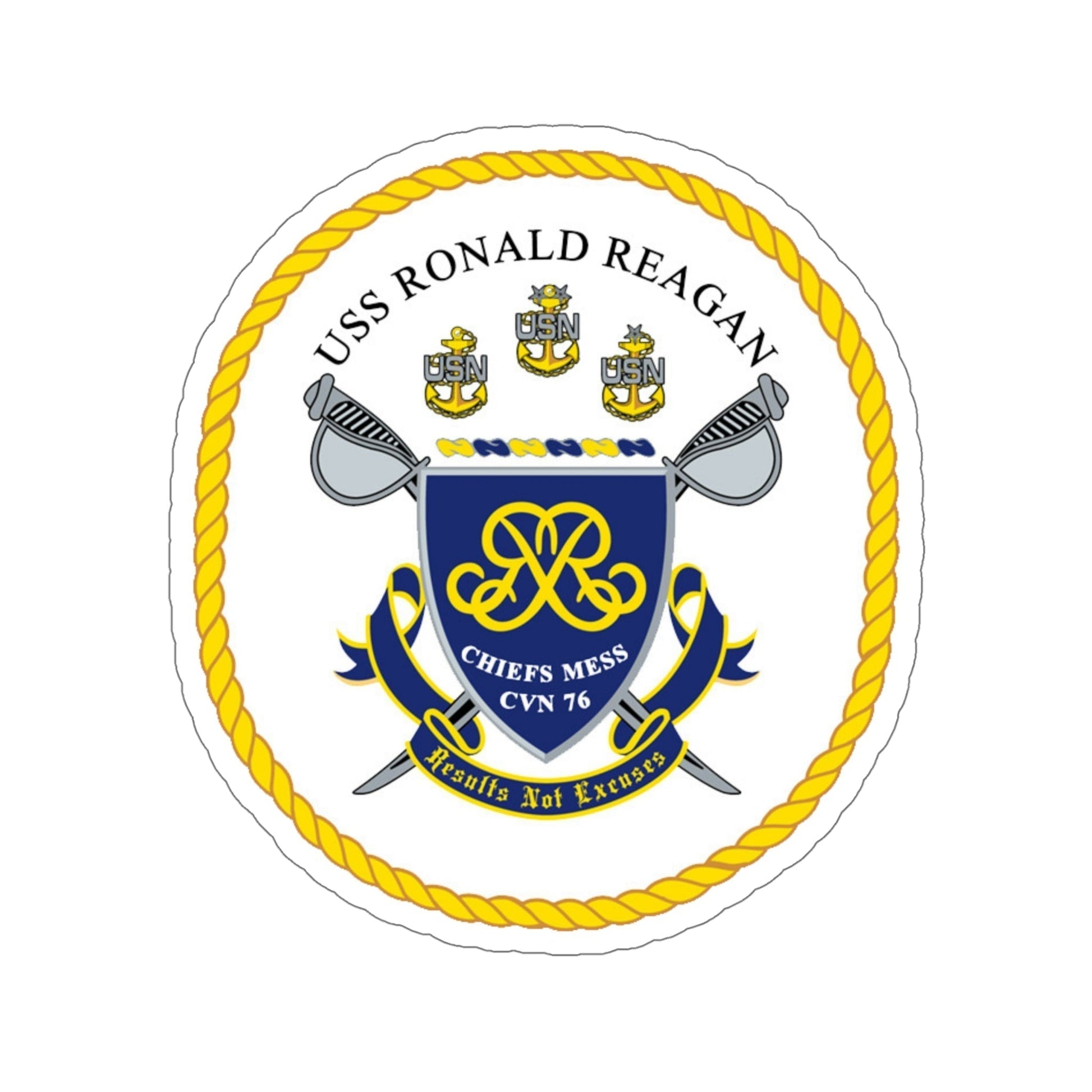 USS Ronald Reagan CVN 76 Chief (U.S. Navy) STICKER Vinyl Die-Cut Decal-6 Inch-The Sticker Space