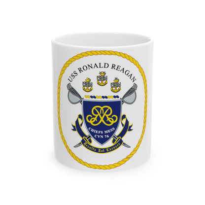 USS Ronald Reagan CVN 76 Chief (U.S. Navy) White Coffee Mug-11oz-The Sticker Space