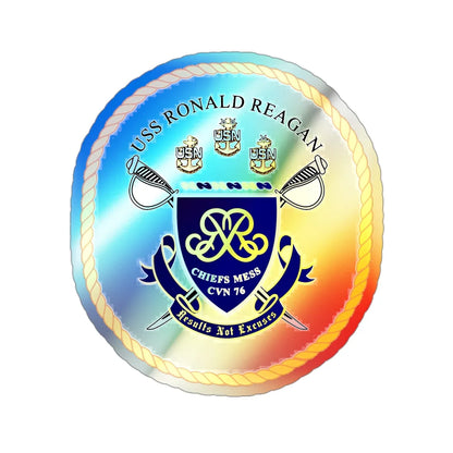 USS Ronald Reagan CVN 76 Chief (U.S. Navy) Holographic STICKER Die-Cut Vinyl Decal 3 Inch Holographic - The Sticker Space