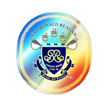 USS Ronald Reagan CVN 76 Chief (U.S. Navy) Holographic STICKER Die-Cut Vinyl Decal 4 Inch Holographic - The Sticker Space