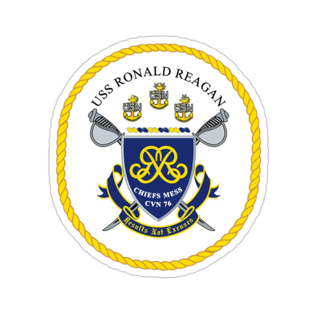 USS Ronald Reagan CVN 76 Chief (U.S. Navy) STICKER Vinyl Die-Cut Decal 2 Inch - The Sticker Space