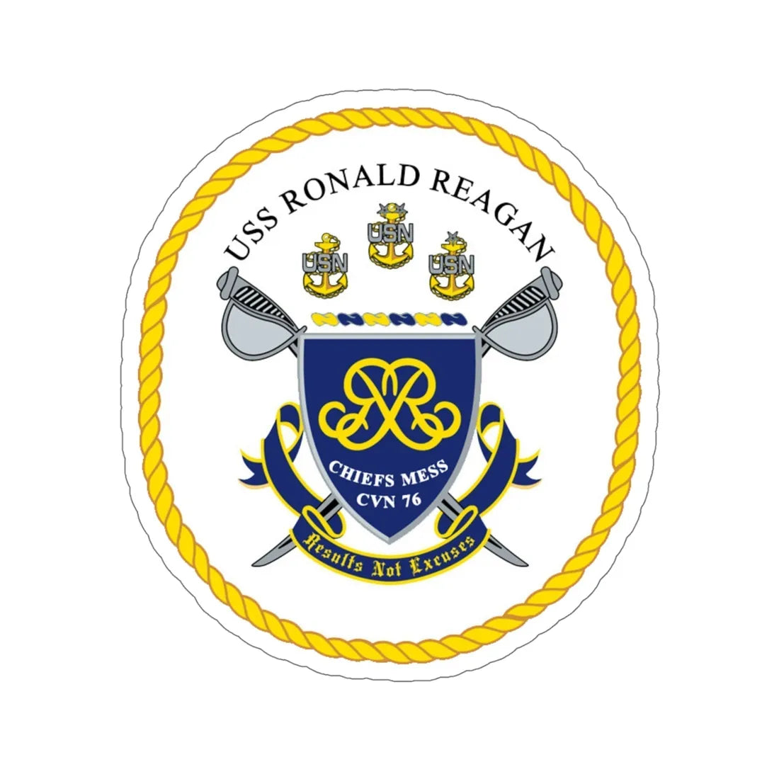 USS Ronald Reagan CVN 76 Chief (U.S. Navy) STICKER Vinyl Die-Cut Decal 6 Inch - The Sticker Space