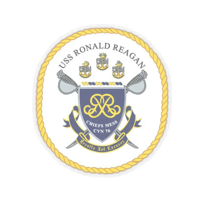 USS Ronald Reagan CVN 76 Chief (U.S. Navy) STICKER Vinyl Kiss-Cut Decal 4 Inch Transparent - The Sticker Space