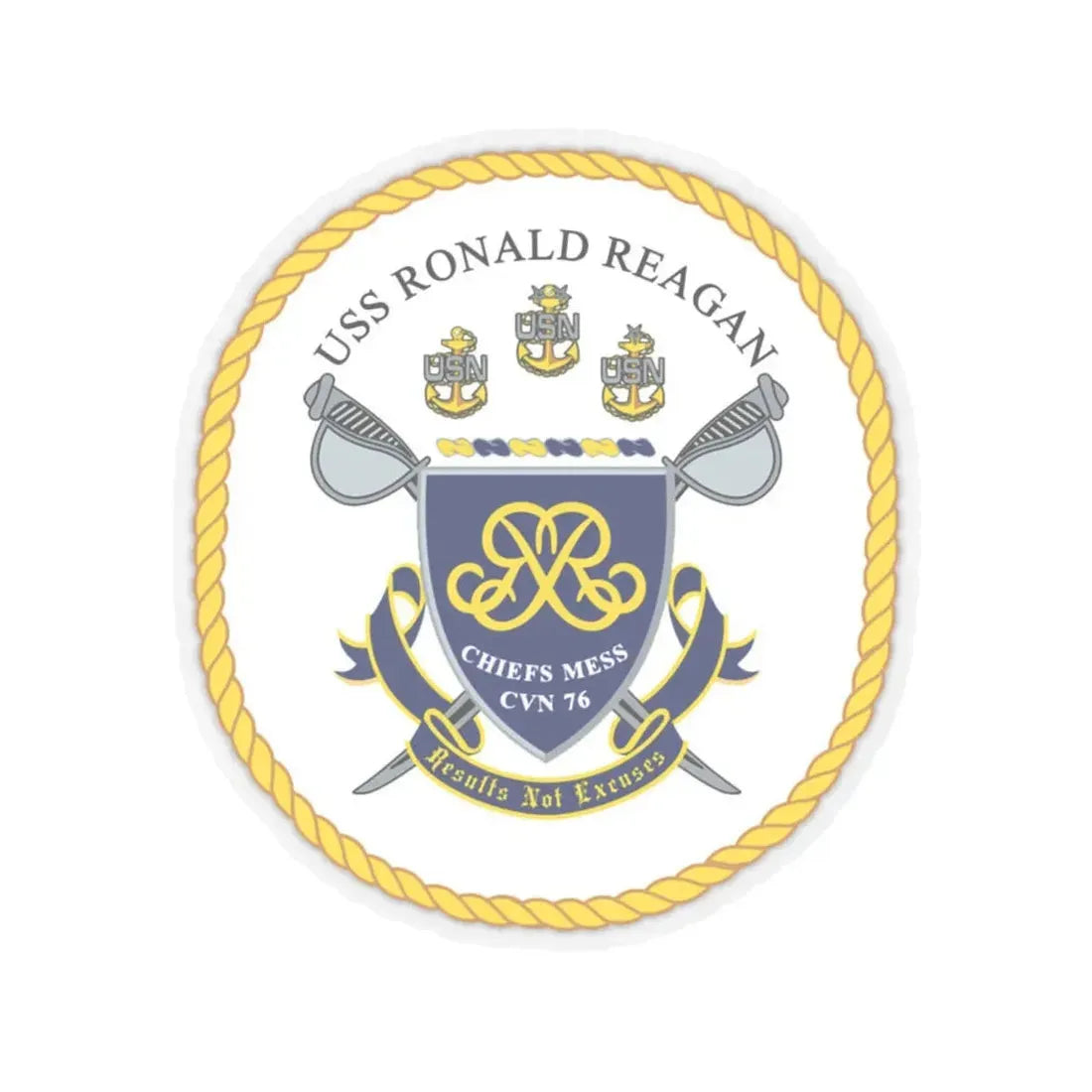 USS Ronald Reagan CVN 76 Chief (U.S. Navy) STICKER Vinyl Kiss-Cut Decal 6 Inch Transparent - The Sticker Space