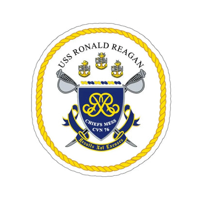 USS Ronald Reagan CVN 76 Chief (U.S. Navy) STICKER Vinyl Kiss-Cut Decal 6 Inch White - The Sticker Space