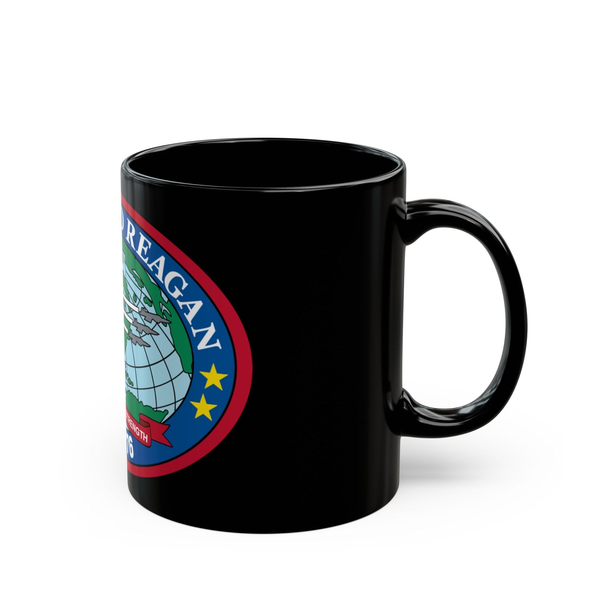 USS Ronald Reagan CVN 76 (U.S. Navy) Black Coffee Mug-The Sticker Space