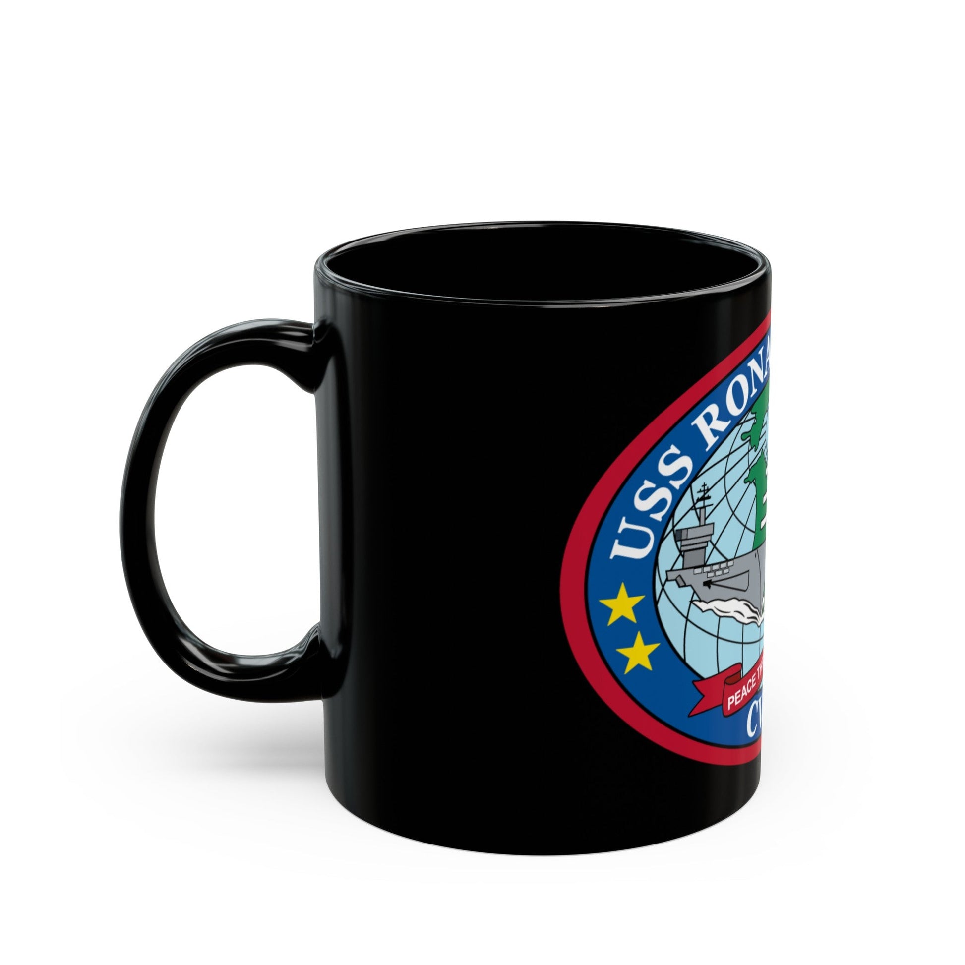 USS Ronald Reagan CVN 76 (U.S. Navy) Black Coffee Mug-The Sticker Space