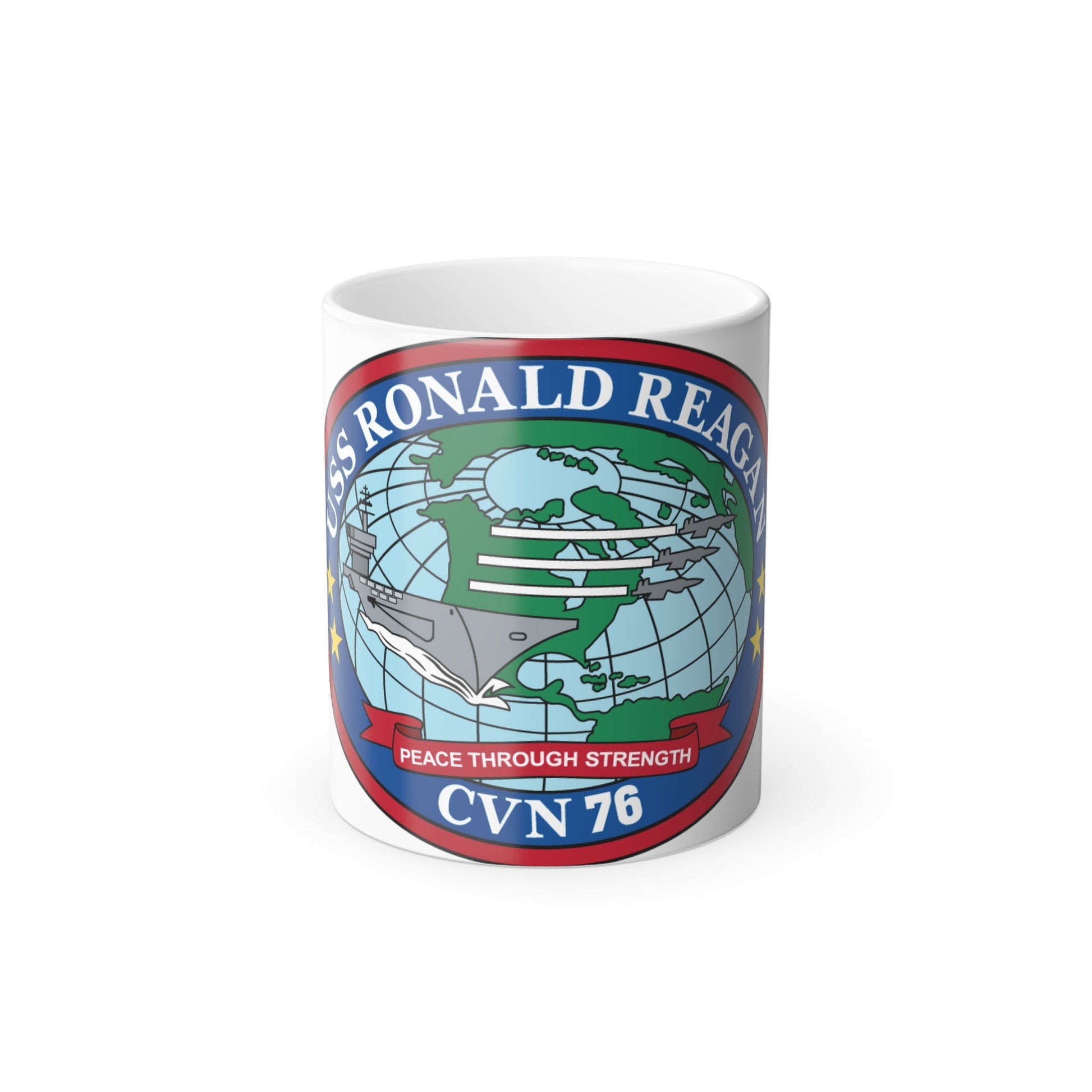 USS Ronald Reagan CVN 76 (U.S. Navy) Color Changing Mug 11oz-11oz-The Sticker Space