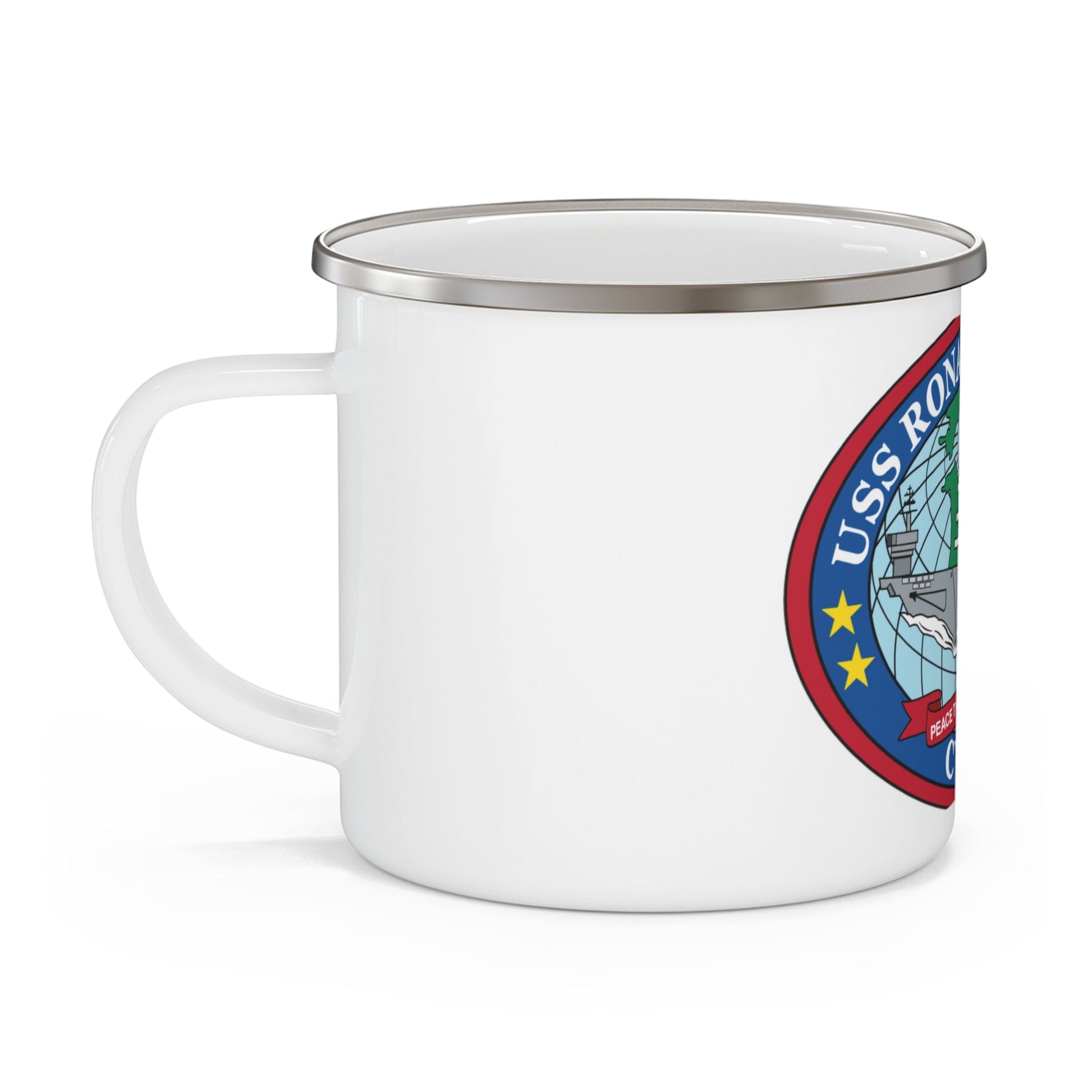 USS Ronald Reagan CVN 76 (U.S. Navy) Enamel Mug 12oz-12oz-The Sticker Space