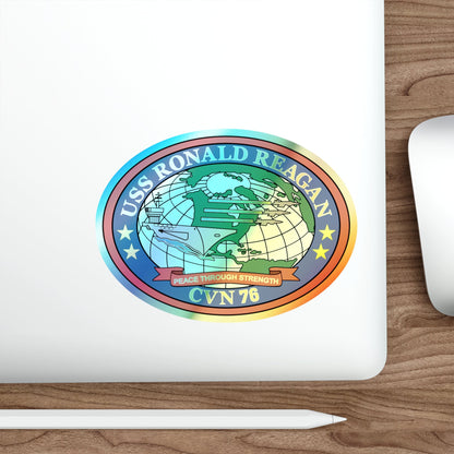 USS Ronald Reagan CVN 76 (U.S. Navy) Holographic STICKER Die-Cut Vinyl Decal-The Sticker Space