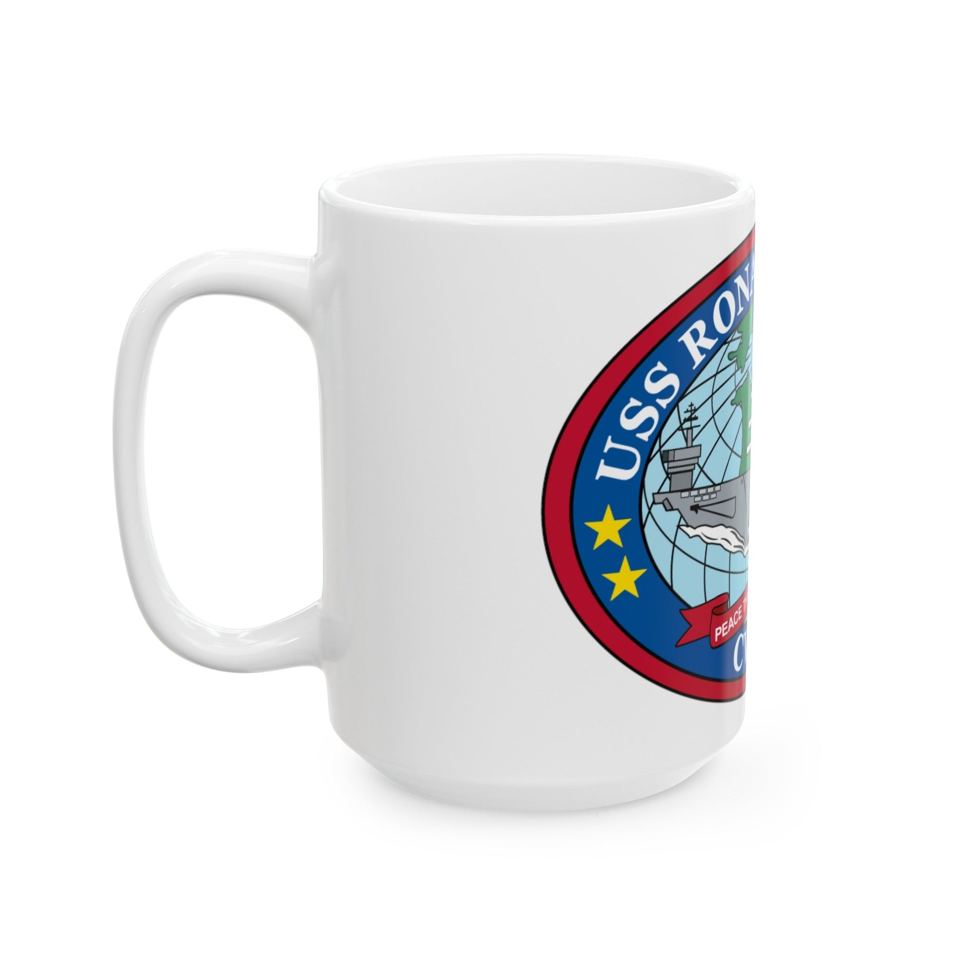 USS Ronald Reagan CVN 76 (U.S. Navy) White Coffee Mug-The Sticker Space