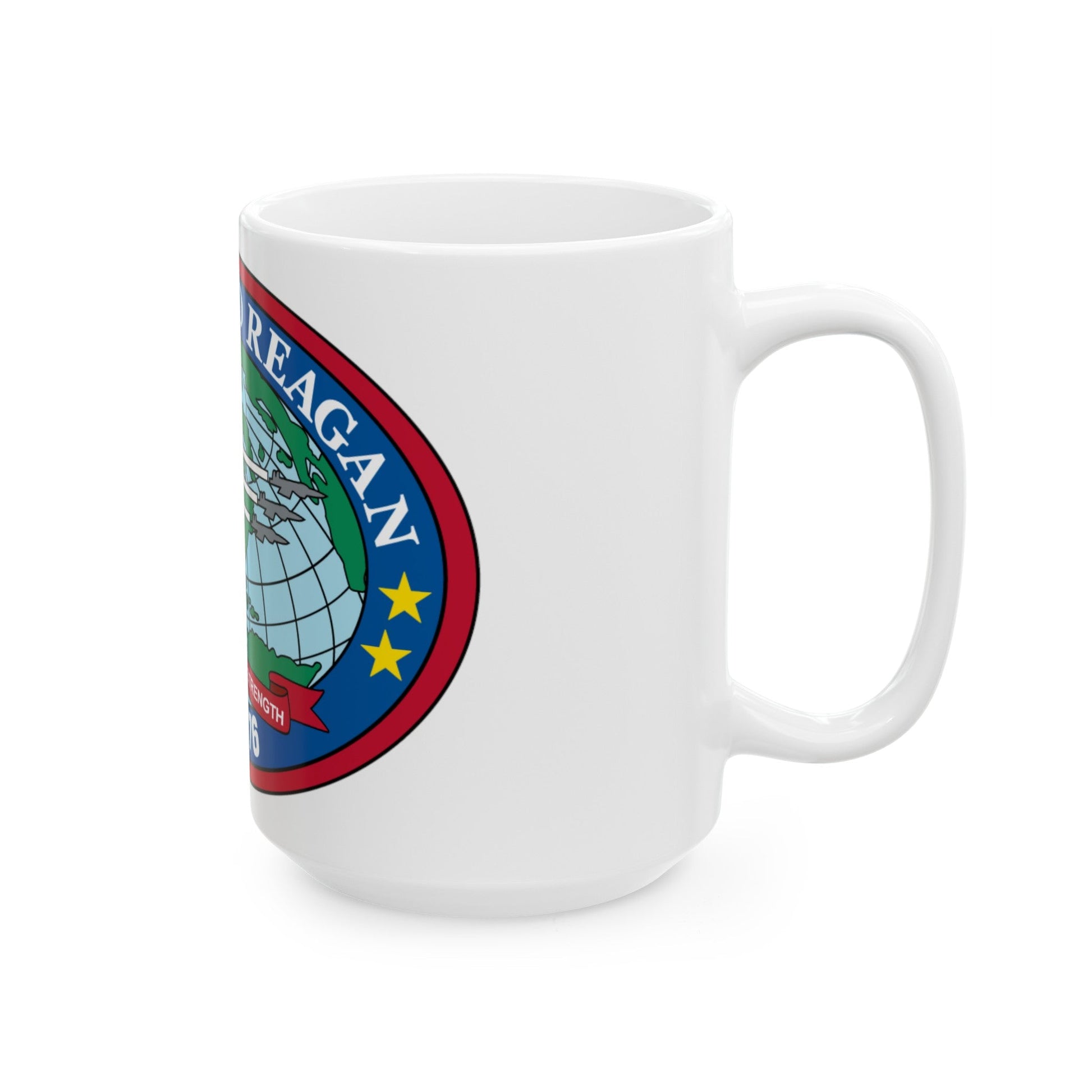 USS Ronald Reagan CVN 76 (U.S. Navy) White Coffee Mug-The Sticker Space