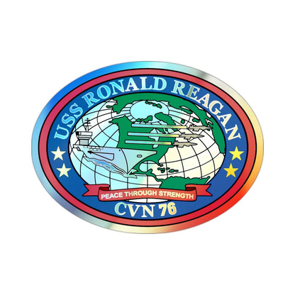 USS Ronald Reagan CVN 76 (U.S. Navy) Holographic STICKER Die-Cut Vinyl Decal 2 Inch Holographic - The Sticker Space