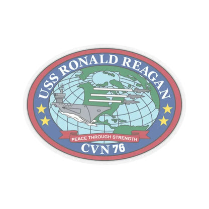 USS Ronald Reagan CVN 76 (U.S. Navy) STICKER Vinyl Kiss-Cut Decal 2 Inch Transparent - The Sticker Space