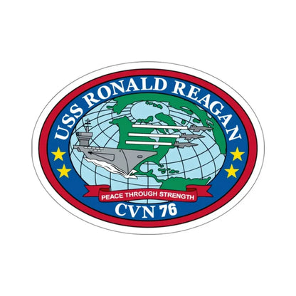 USS Ronald Reagan CVN 76 (U.S. Navy) STICKER Vinyl Kiss-Cut Decal 3 Inch White - The Sticker Space