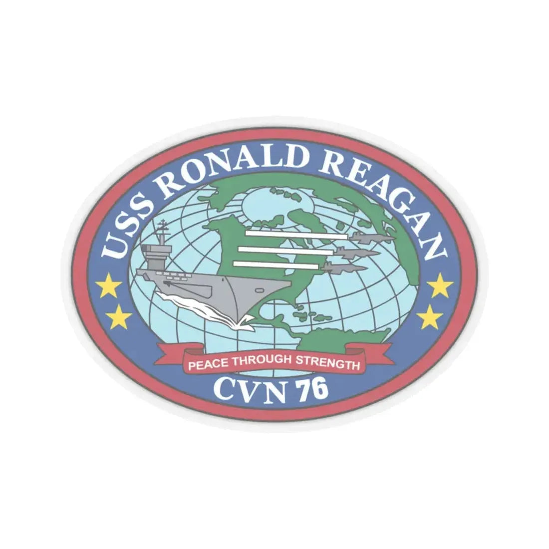 USS Ronald Reagan CVN 76 (U.S. Navy) STICKER Vinyl Kiss-Cut Decal 4 Inch Transparent - The Sticker Space