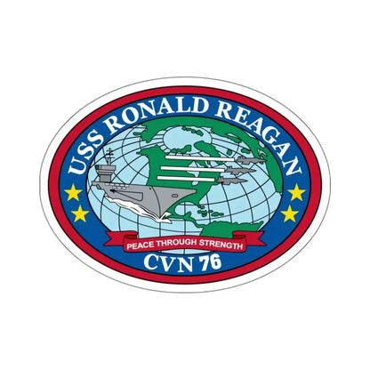 USS Ronald Reagan CVN 76 (U.S. Navy) STICKER Vinyl Kiss-Cut Decal 6 Inch White - The Sticker Space