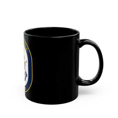 USS Russell DDG 59 Crest (U.S. Navy) Black Coffee Mug-The Sticker Space