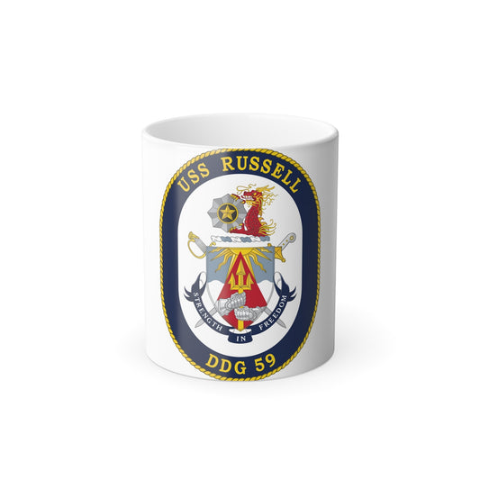 USS Russell DDG 59 Crest (U.S. Navy) Color Changing Mug 11oz-11oz-The Sticker Space