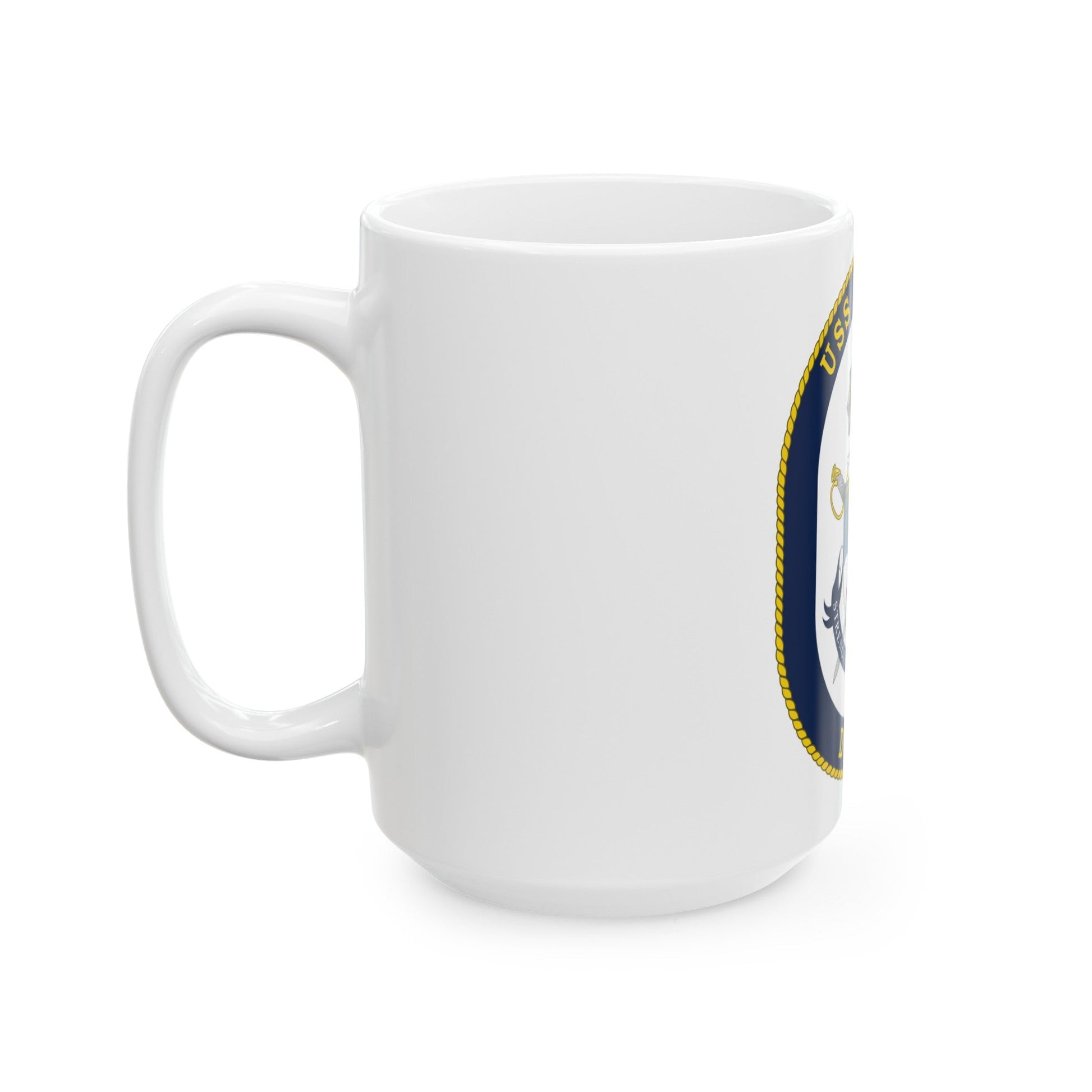 USS Russell DDG 59 Crest (U.S. Navy) White Coffee Mug-The Sticker Space