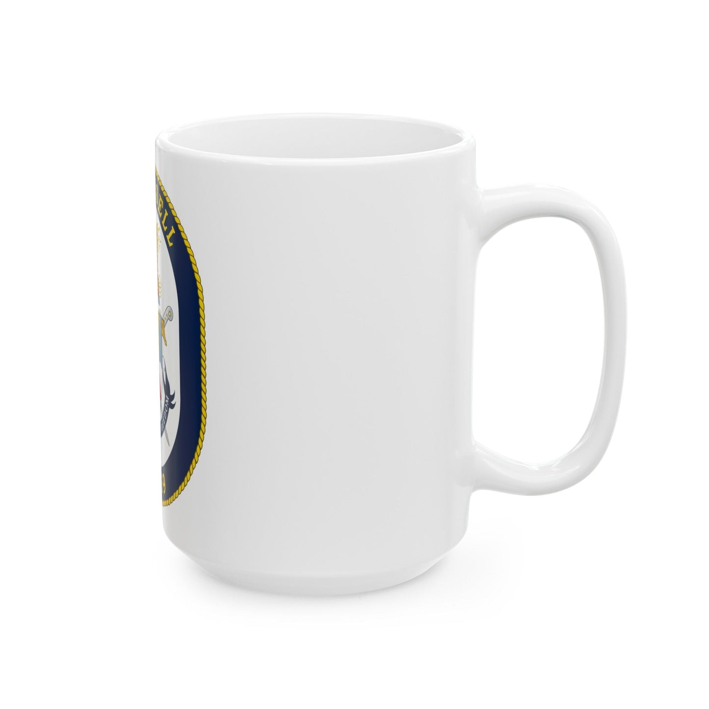 USS Russell DDG 59 Crest (U.S. Navy) White Coffee Mug-The Sticker Space