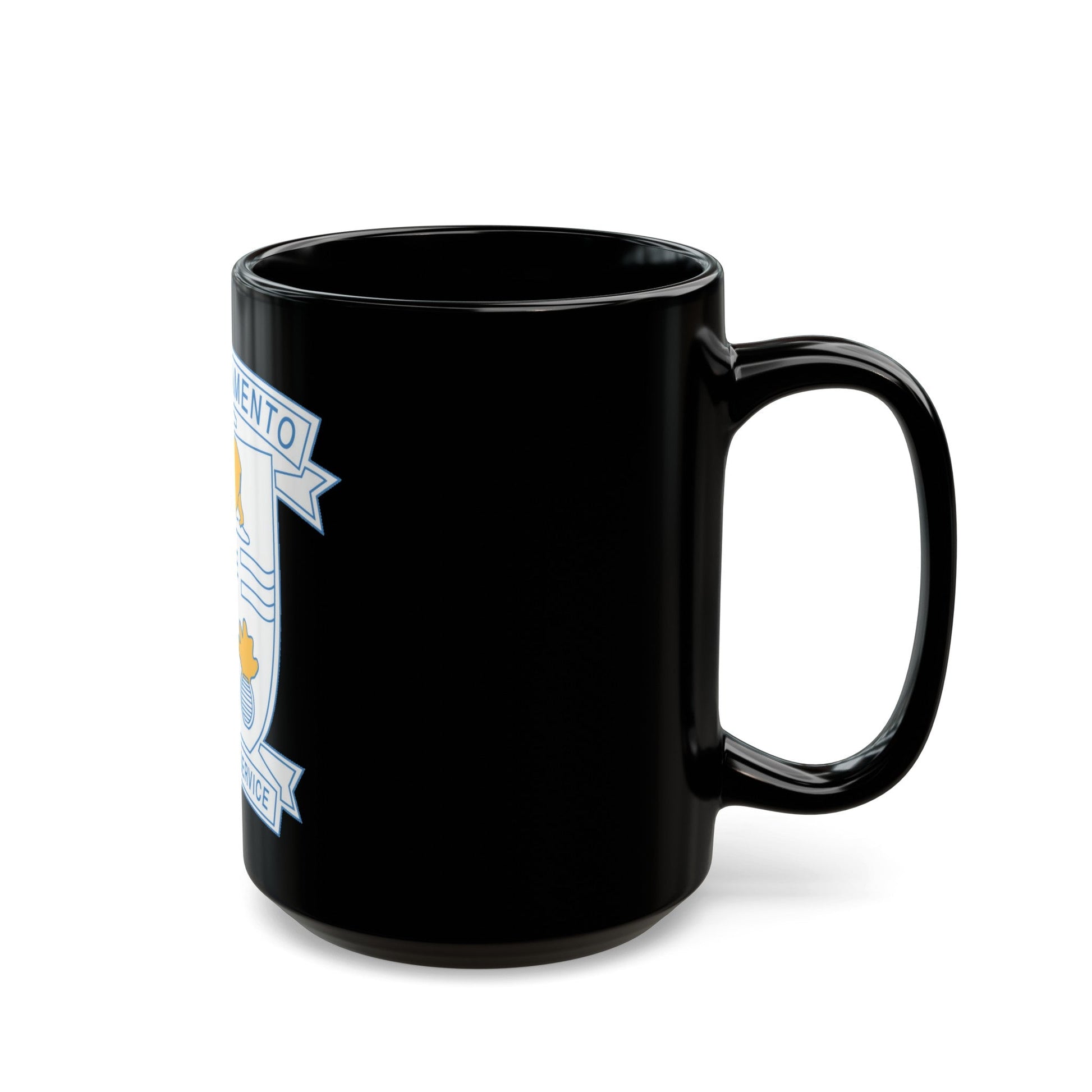 USS Sacramento Ready For Service (U.S. Navy) Black Coffee Mug-The Sticker Space