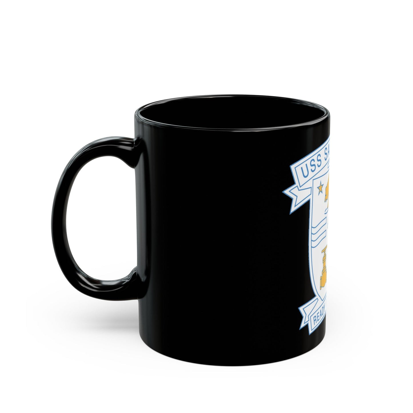 USS Sacramento Ready For Service (U.S. Navy) Black Coffee Mug-The Sticker Space