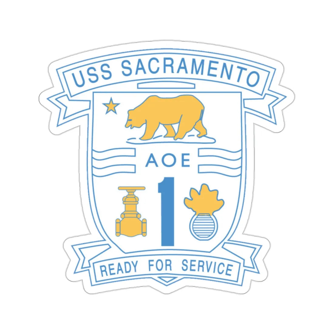 USS Sacramento Ready For Service (U.S. Navy) STICKER Vinyl Die-Cut Decal 2 Inch - The Sticker Space