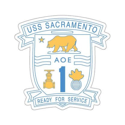 USS Sacramento Ready For Service (U.S. Navy) STICKER Vinyl Kiss-Cut Decal 6 Inch White - The Sticker Space