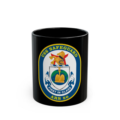 USS Safeguard ARS 50 (U.S. Navy) Black Coffee Mug-11oz-The Sticker Space