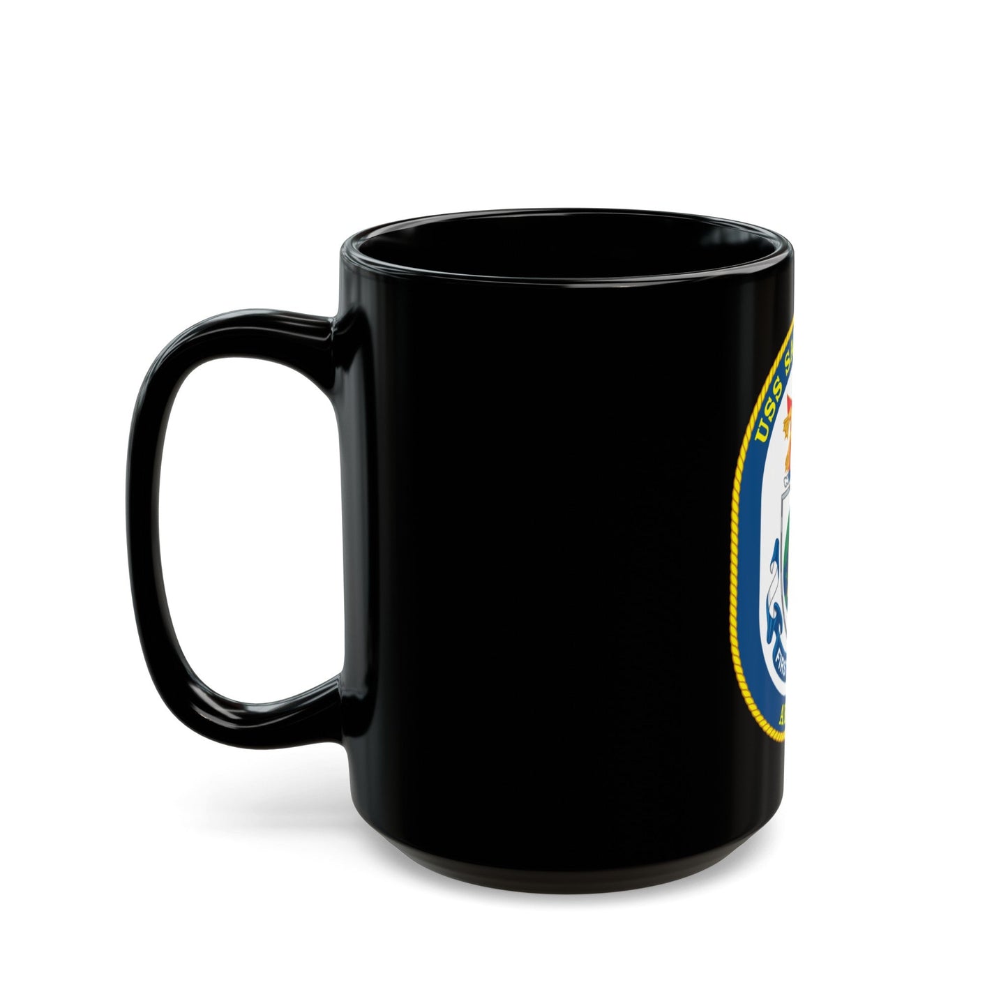 USS Safeguard ARS 50 (U.S. Navy) Black Coffee Mug-The Sticker Space