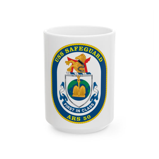 USS Safeguard ARS 50 (U.S. Navy) White Coffee Mug-15oz-The Sticker Space