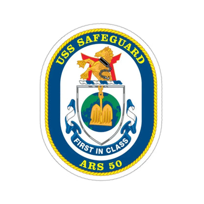 USS Safeguard ARS 50 (U.S. Navy) STICKER Vinyl Kiss-Cut Decal 2 Inch White - The Sticker Space