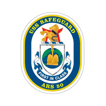 USS Safeguard ARS 50 (U.S. Navy) STICKER Vinyl Kiss-Cut Decal 3 Inch White - The Sticker Space
