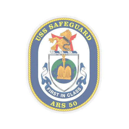 USS Safeguard ARS 50 (U.S. Navy) STICKER Vinyl Kiss-Cut Decal 4 Inch Transparent - The Sticker Space
