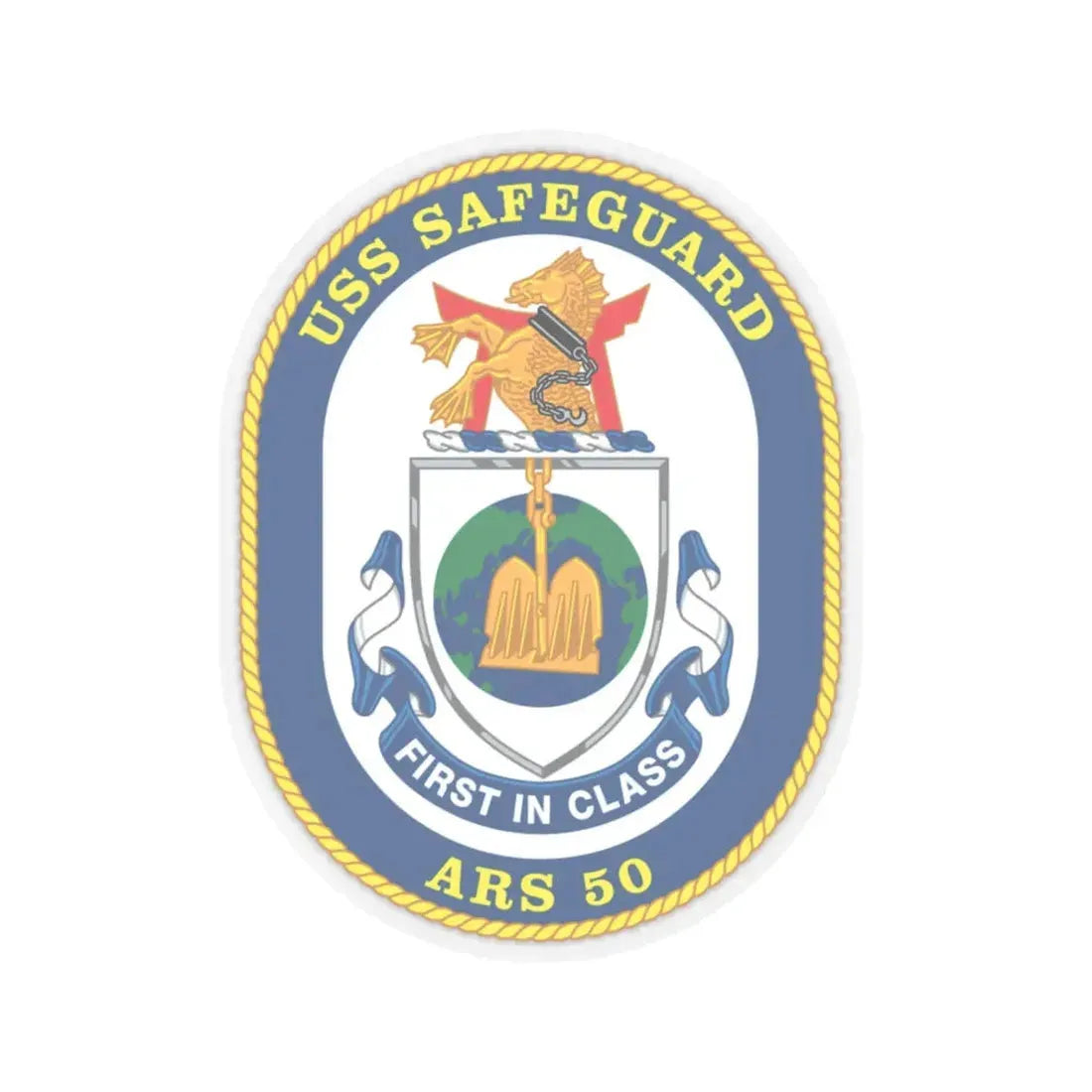 USS Safeguard ARS 50 (U.S. Navy) STICKER Vinyl Kiss-Cut Decal 6 Inch Transparent - The Sticker Space
