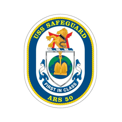 USS Safeguard ARS 50 (U.S. Navy) STICKER Vinyl Kiss-Cut Decal 6 Inch White - The Sticker Space