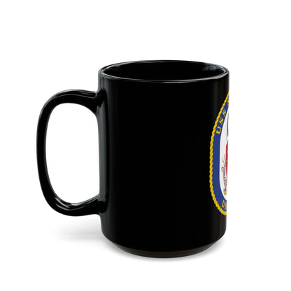 USS Sampson DDG 102 Crest (U.S. Navy) Black Coffee Mug-The Sticker Space