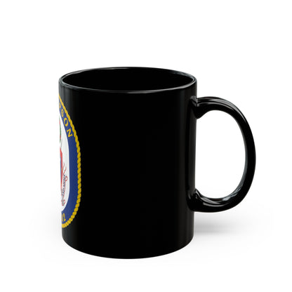 USS Sampson DDG 102 Crest (U.S. Navy) Black Coffee Mug-The Sticker Space