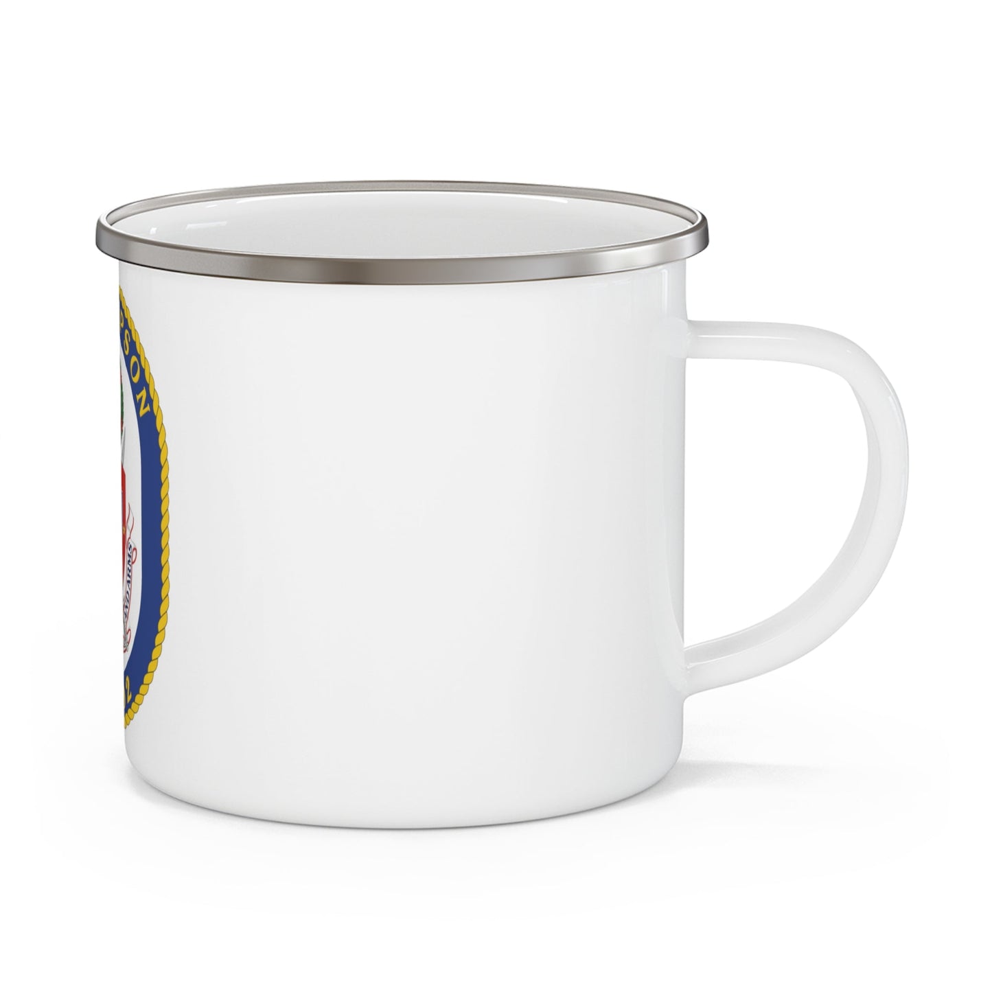 USS Sampson DDG 102 Crest (U.S. Navy) Enamel Mug 12oz-12oz-The Sticker Space