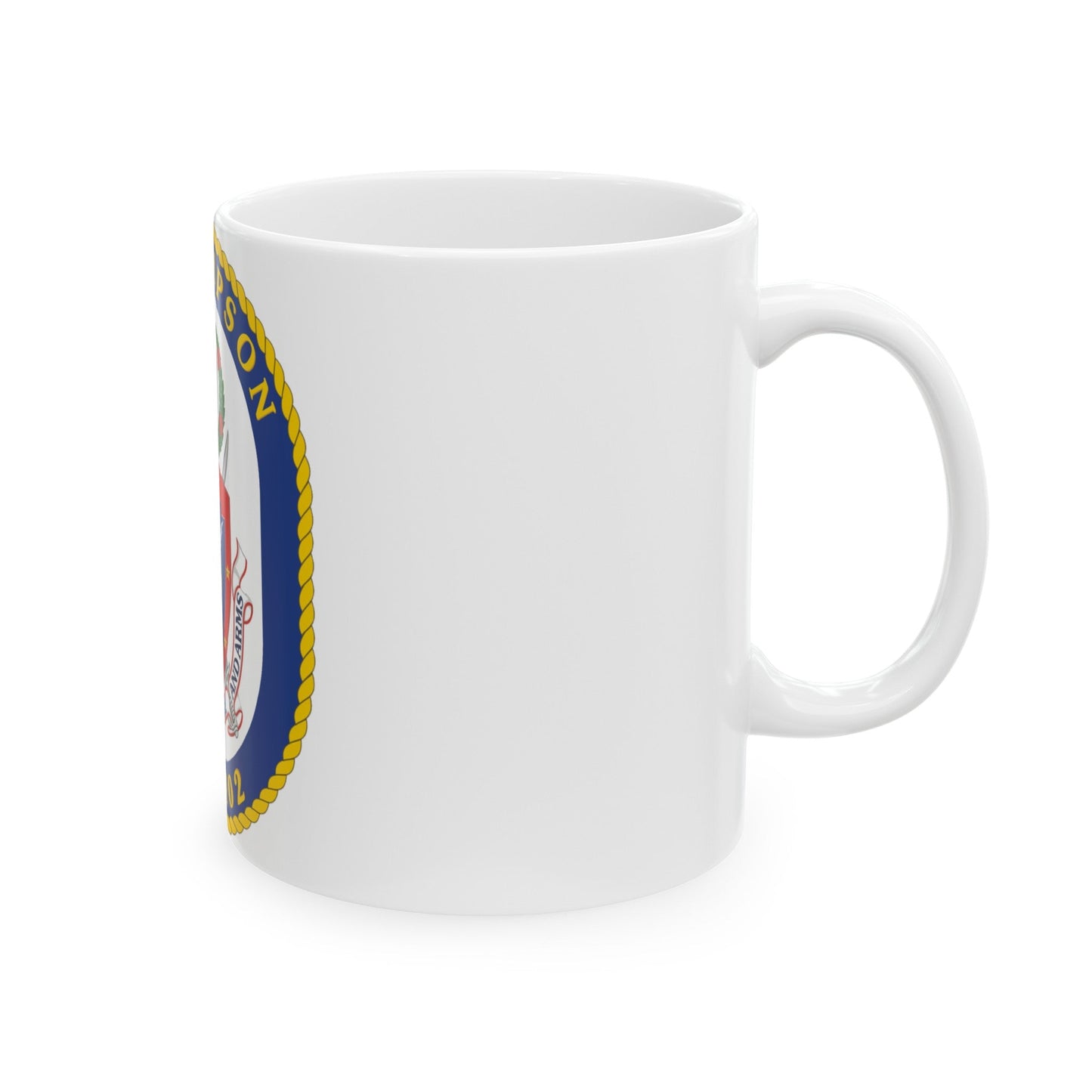 USS Sampson DDG 102 Crest (U.S. Navy) White Coffee Mug-The Sticker Space