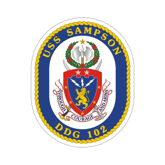 USS Sampson DDG 102 (U.S. Navy) STICKER Vinyl Die-Cut Decal-6 Inch-The Sticker Space