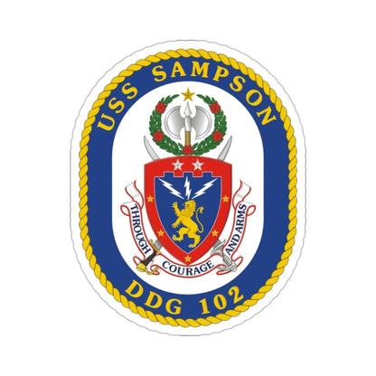 USS Sampson DDG 102 (U.S. Navy) STICKER Vinyl Die-Cut Decal 2 Inch - The Sticker Space
