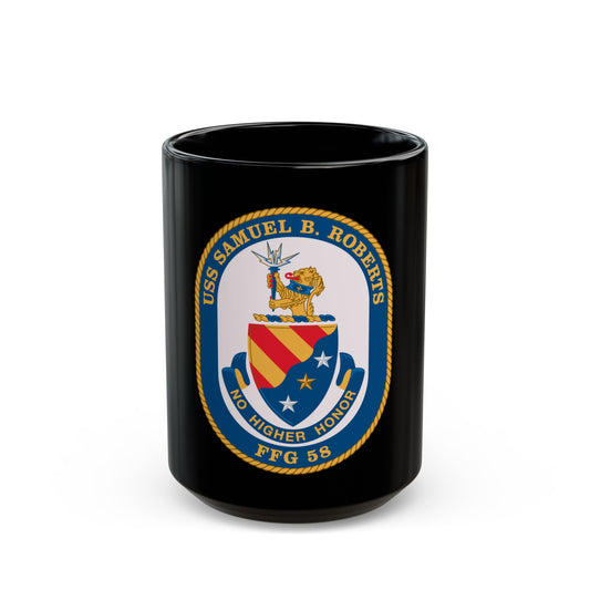 USS Samuel B Roberts (U.S. Navy) Black Coffee Mug-15oz-The Sticker Space