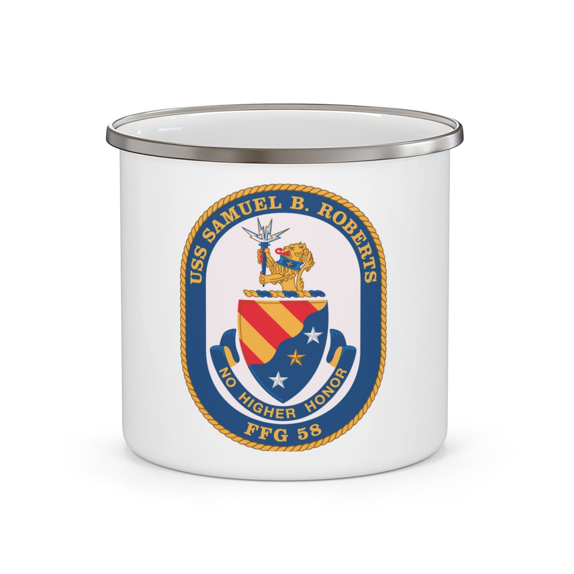 USS Samuel B Roberts (U.S. Navy) Enamel Mug 12oz-12oz-The Sticker Space