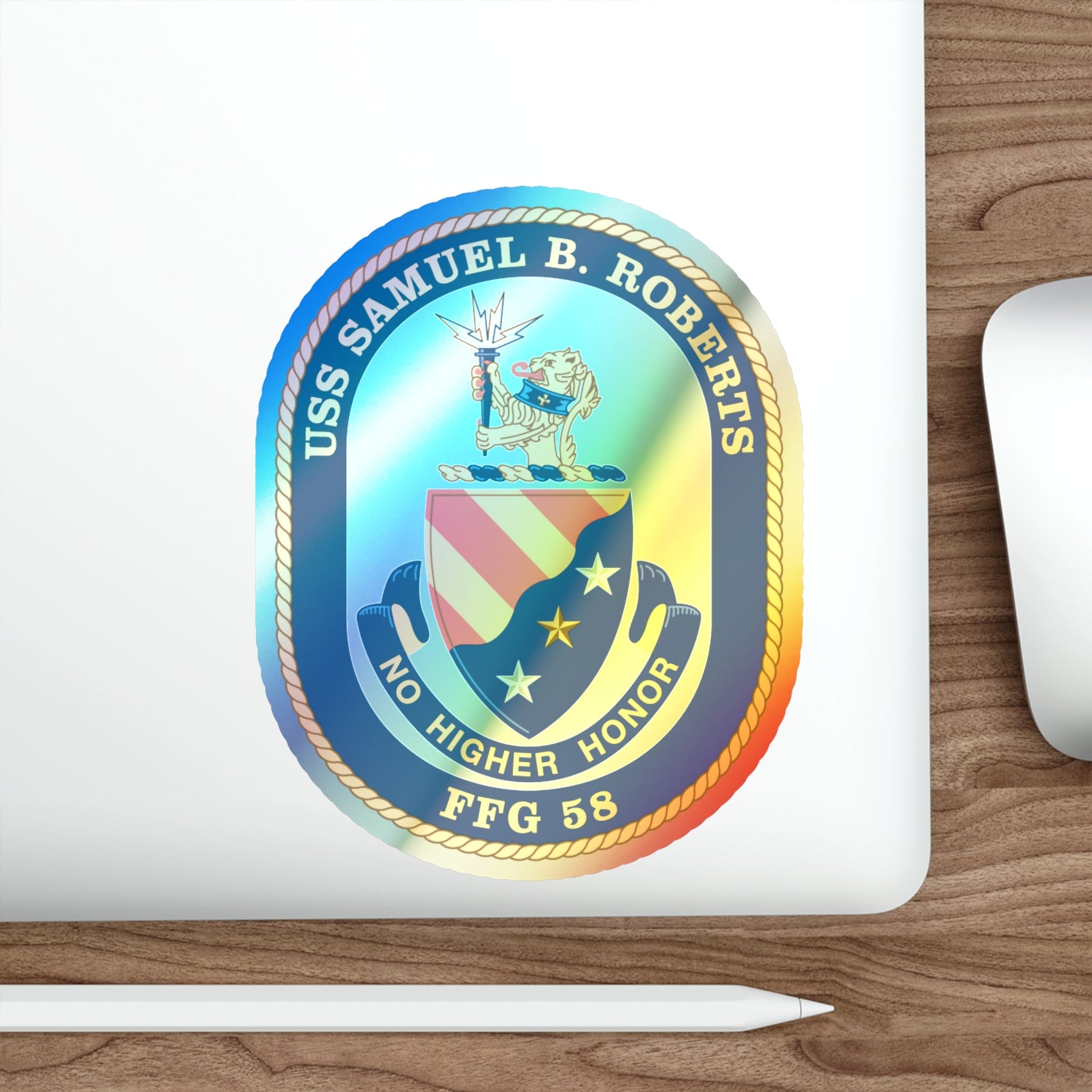 USS Samuel B Roberts (U.S. Navy) Holographic STICKER Die-Cut Vinyl Decal-The Sticker Space