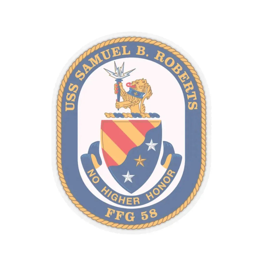 USS Samuel B Roberts (U.S. Navy) STICKER Vinyl Kiss-Cut Decal 4 Inch Transparent - The Sticker Space