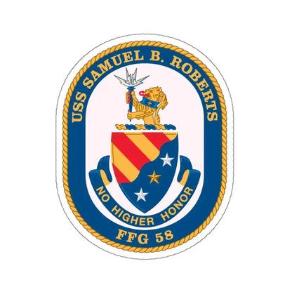 USS Samuel B Roberts (U.S. Navy) STICKER Vinyl Kiss-Cut Decal 4 Inch White - The Sticker Space