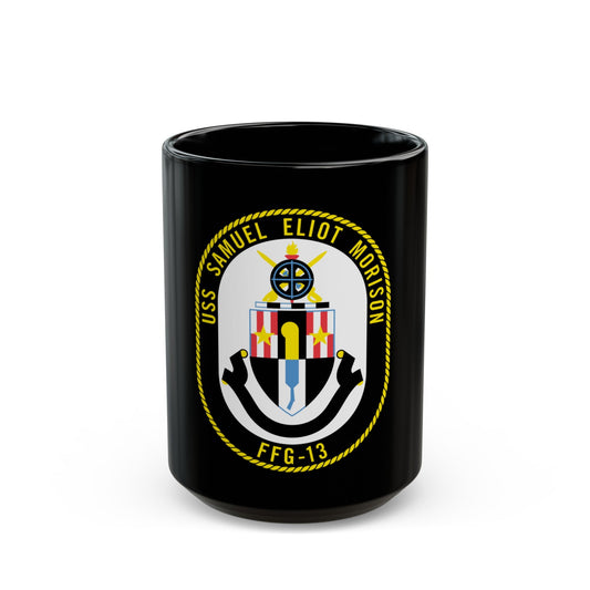 USS Samuel Elliot Morison FFG 13 (U.S. Navy) Black Coffee Mug-15oz-The Sticker Space