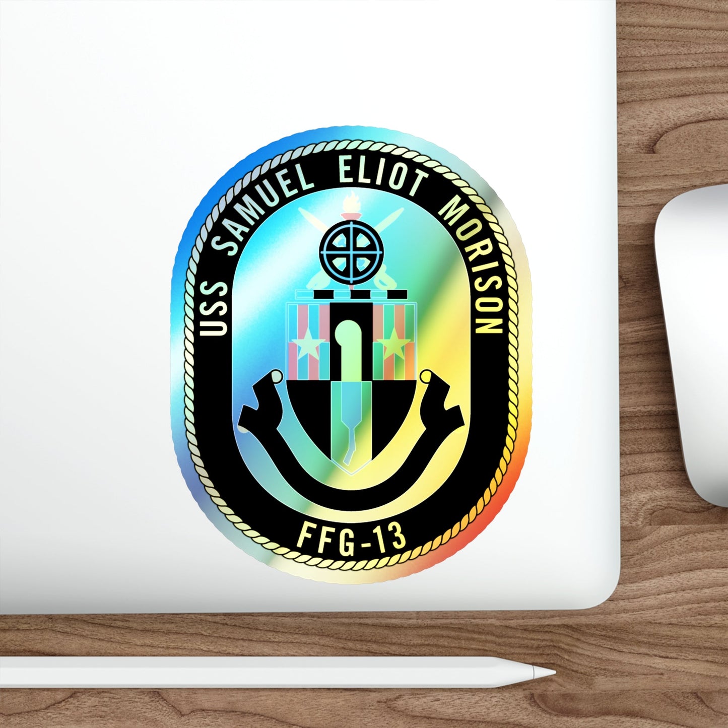 USS Samuel Elliot Morison FFG 13 (U.S. Navy) Holographic STICKER Die-Cut Vinyl Decal-The Sticker Space